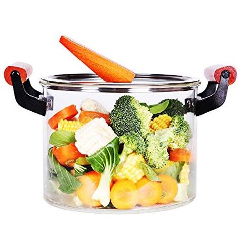 5l Glass Saucepan With Cover Heat Resistant Glass Pots