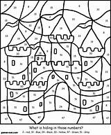 Number Coloring Pages Boys Color Numbers Castle Kid sketch template