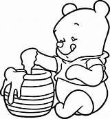 Coloring Pooh Honey Baby Bear Pages Wecoloringpage sketch template