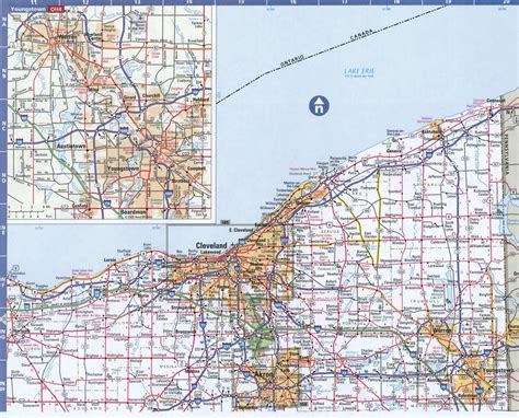 map  ohio easternfree highway road map   cities towns counties