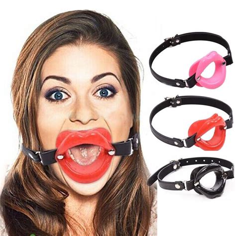 silicone gag oral sex strap on lip open mouth bdsm adult