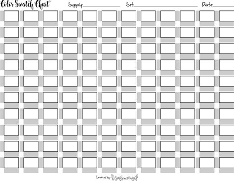 printable blank color swatch chart   hands  amazing