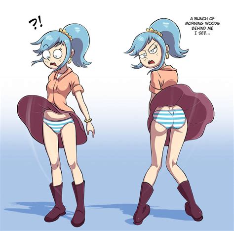 Rule 34 Ass Blue Hair Female Female Only Light Skin Panties Skirt