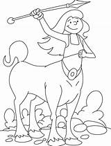 Coloring Pages Centaur Spear sketch template