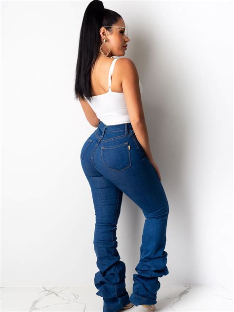 Classic Stacked Skinny Blue Jeans