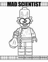 Coloring Mad Scientist Pages Lego Truenorthbricks sketch template