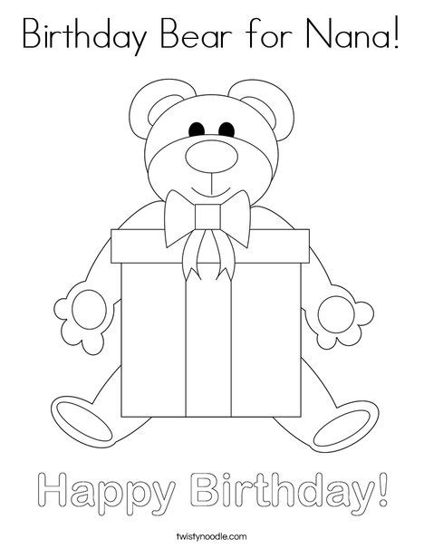 happy birthday nana pages coloring pages