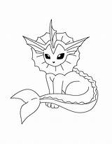 Pokemon Coloring Vaporeon Pages Library Clipart sketch template