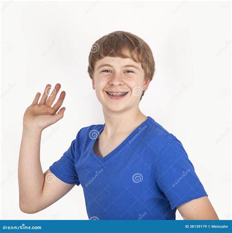 happy friendly teenage boy stock image image  friendly