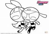 Powerpuff Coloring Girls Pages Blossom Brick Buttercup Kissing Printable Drawing Bubbles Kiss Book Clipart Color Cartoon Getcolorings Getdrawings Colorings Characters sketch template