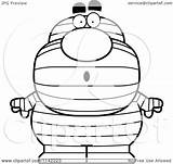 Surprised Mummy Pudgy Clipart Cartoon Outlined Coloring Vector Thoman Cory Royalty sketch template