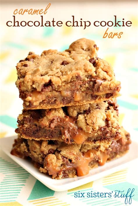 caramel chocolate chip cookie bars  sisters stuff