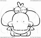 Duck Clipart Outlined Cute Drunk Cartoon Cory Thoman Coloring Vector Depressed 2021 sketch template