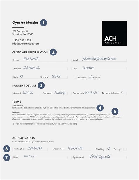 ach authorization form   create  rotessa payments