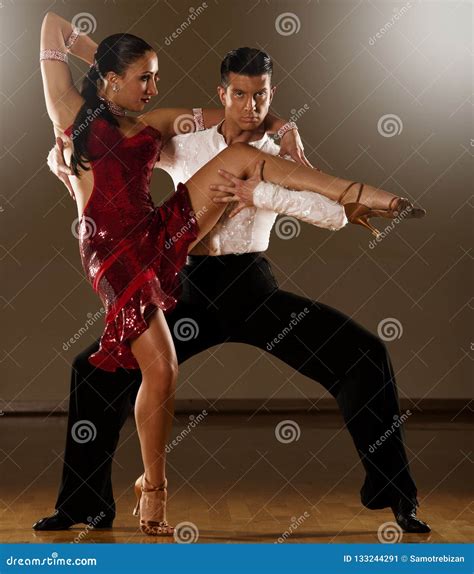 latino dance couple  action dancing wild samba stock image image