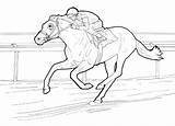 Racehorse Coloring Drawing Horse Pages Race Printable Getdrawings sketch template