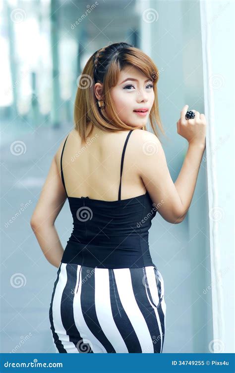 Young Asian Woman Posing In Urban Scene Stock Image Image Of Pose