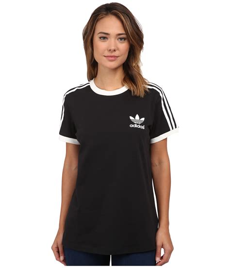 adidas originals  stripes tee  black lyst