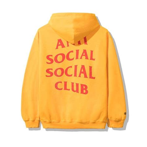 anti social social club gold hoodie dhl assc grailed
