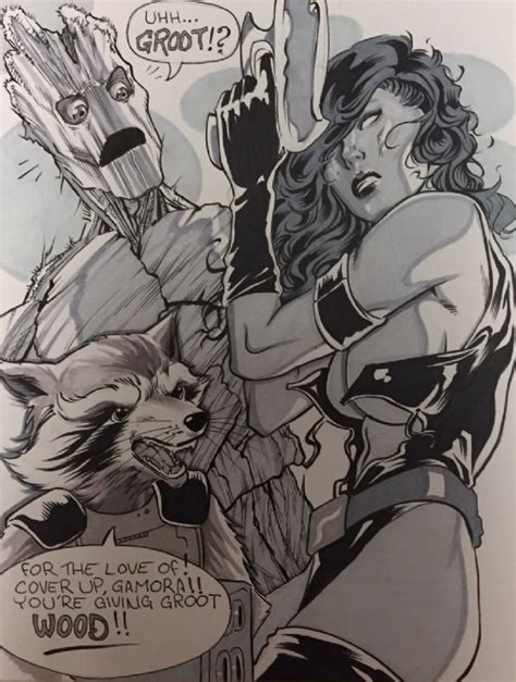 gamora and groot by dimitrius miller sexy original art guardians of the galaxy in tarhan k s for