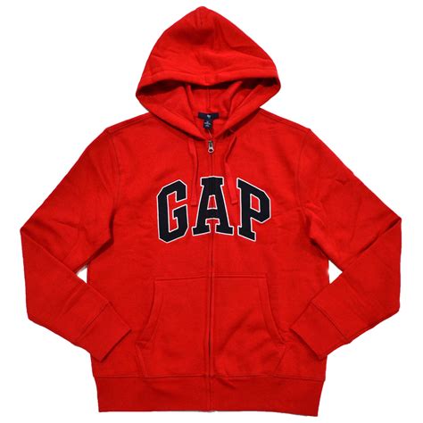 gap gap mens fleece arch logo full zip hoodie  true red walmart