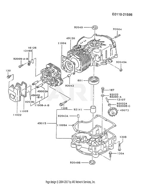 kawasaki fcv   stroke engine fcv parts diagram  cylinder
