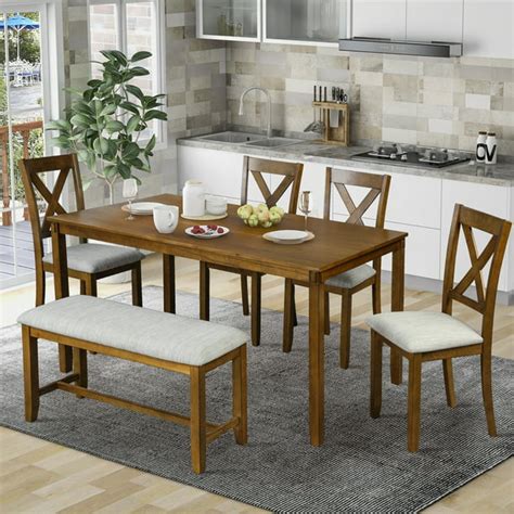 piece dining table set modern home dining set  table bench