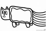 Nyan Cat Coloring Pages Kids Printable Simple Bettercoloring sketch template