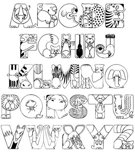 alphabet coloring pages  kids
