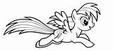 Dash Rainbow Coloring Pages Pony Little sketch template