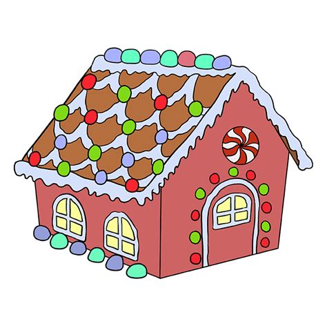 draw  gingerbread house  easy drawing tutorial