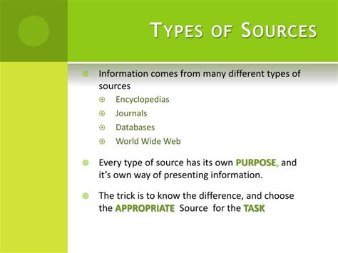 choosing  sources powerpoint  id