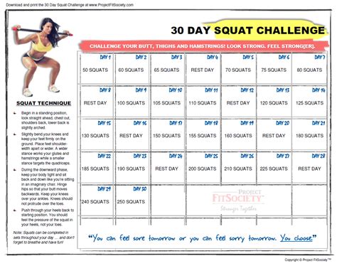 30 day squat challenge calendar click here to download the 30 day