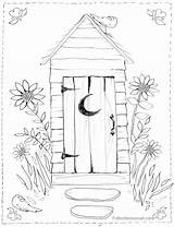 Outhouse Coloring Pages Cross Colouring Drawing Sheets Choose Board Bathroom Getdrawings Country sketch template