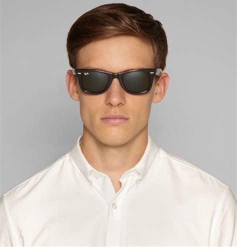 ray ban clubmaster acetate and metal sunglasses in gold for men black