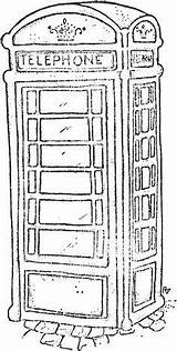 Telephone Booth Phone London Google Stamps Box Drawing Outline Coloring Pages Magnolia Digital sketch template