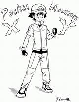 Ash Pokemon Coloring Ketchum Pages Xy Drawing Trainer Outfit Color Printable Getdrawings Coloringhome Popular Attractive sketch template
