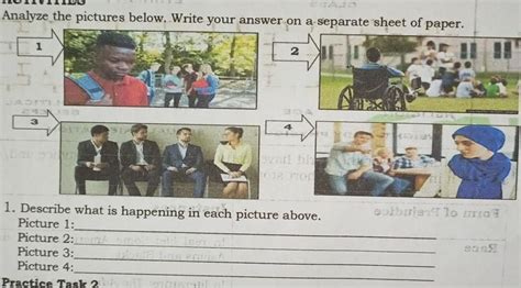 activities analyze  pictures  write  answer   separate