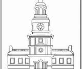 Independence Hall Coloring sketch template