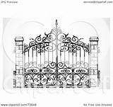 Iron Gate Wrought Clipart Royalty Illustration Bestvector Rf Regarding Notes Clipground sketch template