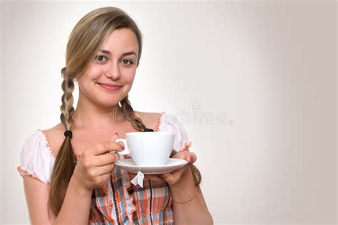 woman sipping tea stock photo image  coffee happiness
