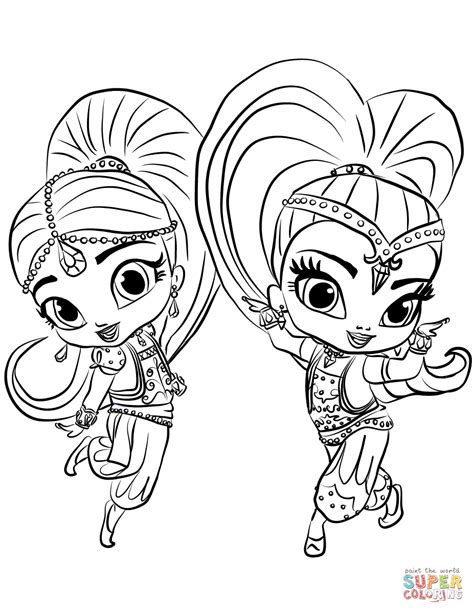 marvelous picture  shimmer  shine coloring pages birijuscom