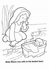 Moses Miriam Coloring Baby Pages Sunday School sketch template
