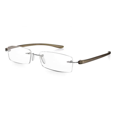 buy mens and womens patented grey crystal rimless rectangle reading glass