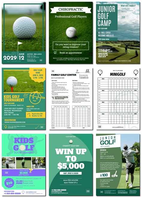 editable golf tournament flyer templates