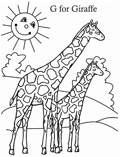 giraffe    alphabet coloring picture