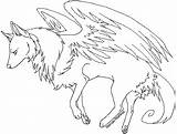 Winged Anime Mythical Coloring4free Getcolorings Baby Loup sketch template