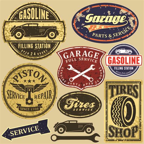 car service labels vector