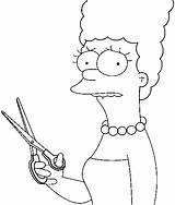Marge Simpson Pintar Tesoura Scissors Recortar Pegar Tudodesenhos sketch template