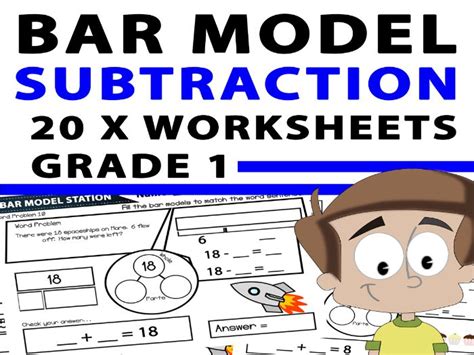 bar model subtraction worksheets years   teaching resources